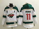 Minnesota Wild #11 Zach Parise White Sawyer Hooded Sweatshirt Stitched NHL Jersey,baseball caps,new era cap wholesale,wholesale hats